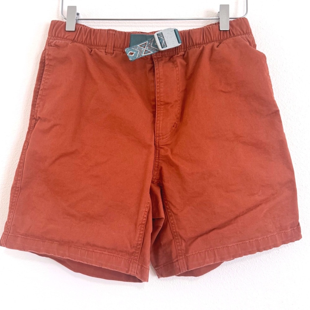 KAVU Men's Gibson Shorts - Rust Orange Canvas Hiking Shorts - Vintage Style
